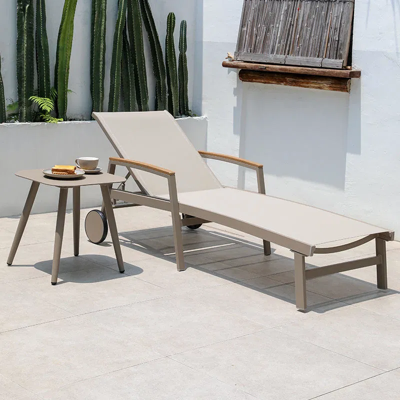 Garden Sun Bed Loungers Outdoor Recliner Balcony Villa Courtyard Garden Leisure Beach Pool Teslin Mesh Cloth Recliner