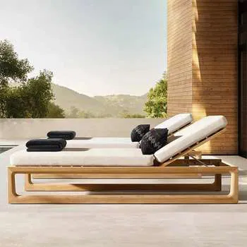 Garden New Swimming Modern Hotel Bed outdoor Wood Pool furniture beach Folding lounge chaise chair