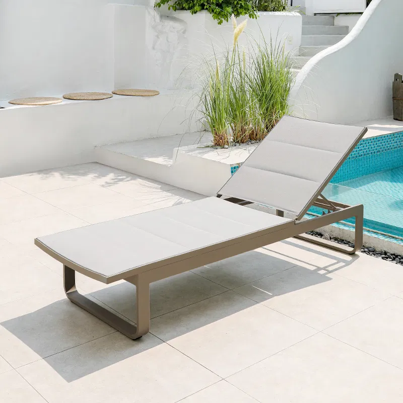 Popular Style Hotel Villa Patio Aluminum Alloy Sunbed Outdoor Recline Waterproof Sunscreen Swimming Pool Beach Chair