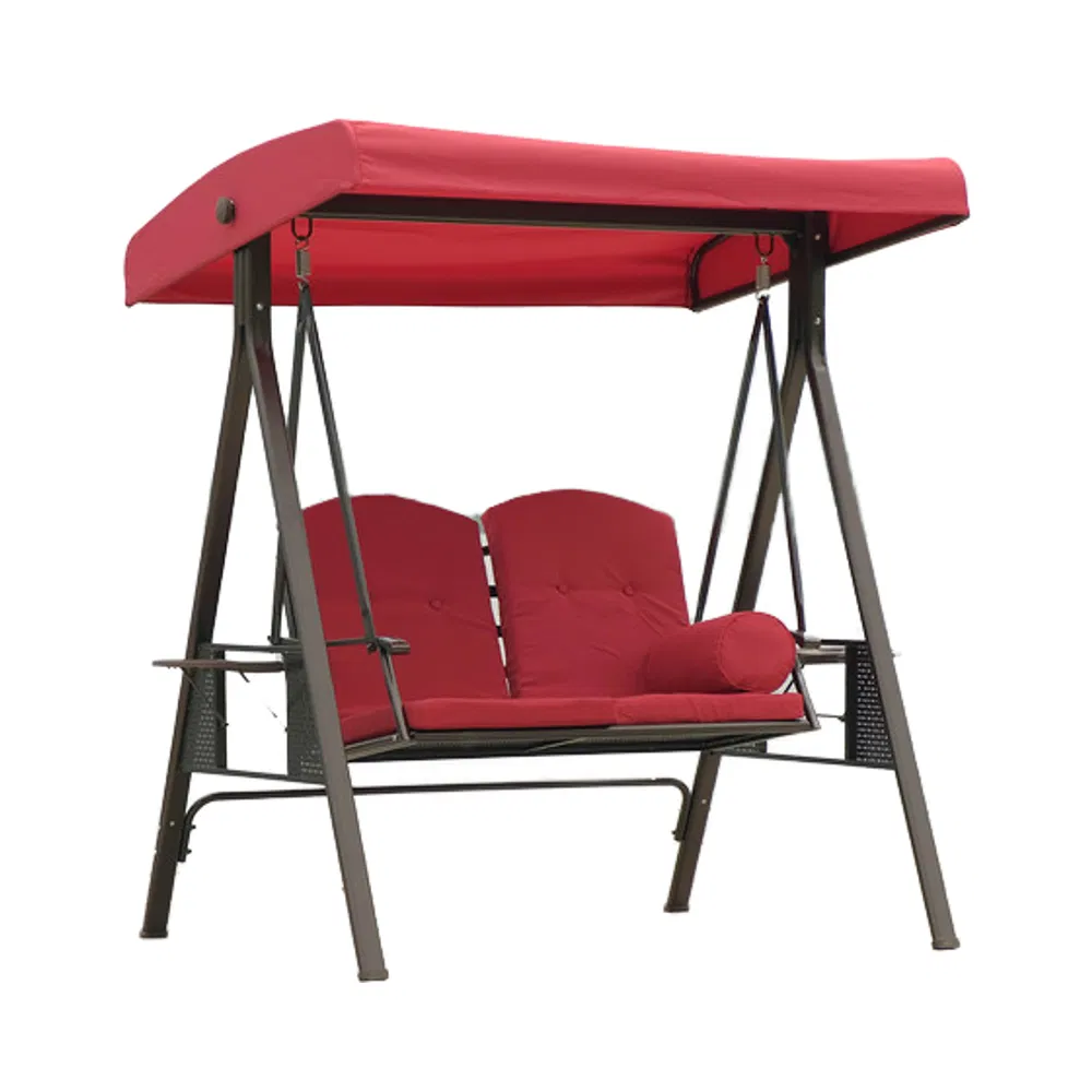 Steel Bistro Garden Hanging Rocking Swing With Canopy Outdoor Patio Courtyard Swing Chair