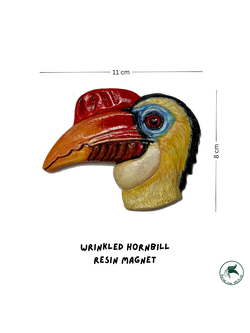 Resin Magnet Wrinkled Hornbill นกเงือกปากย่น