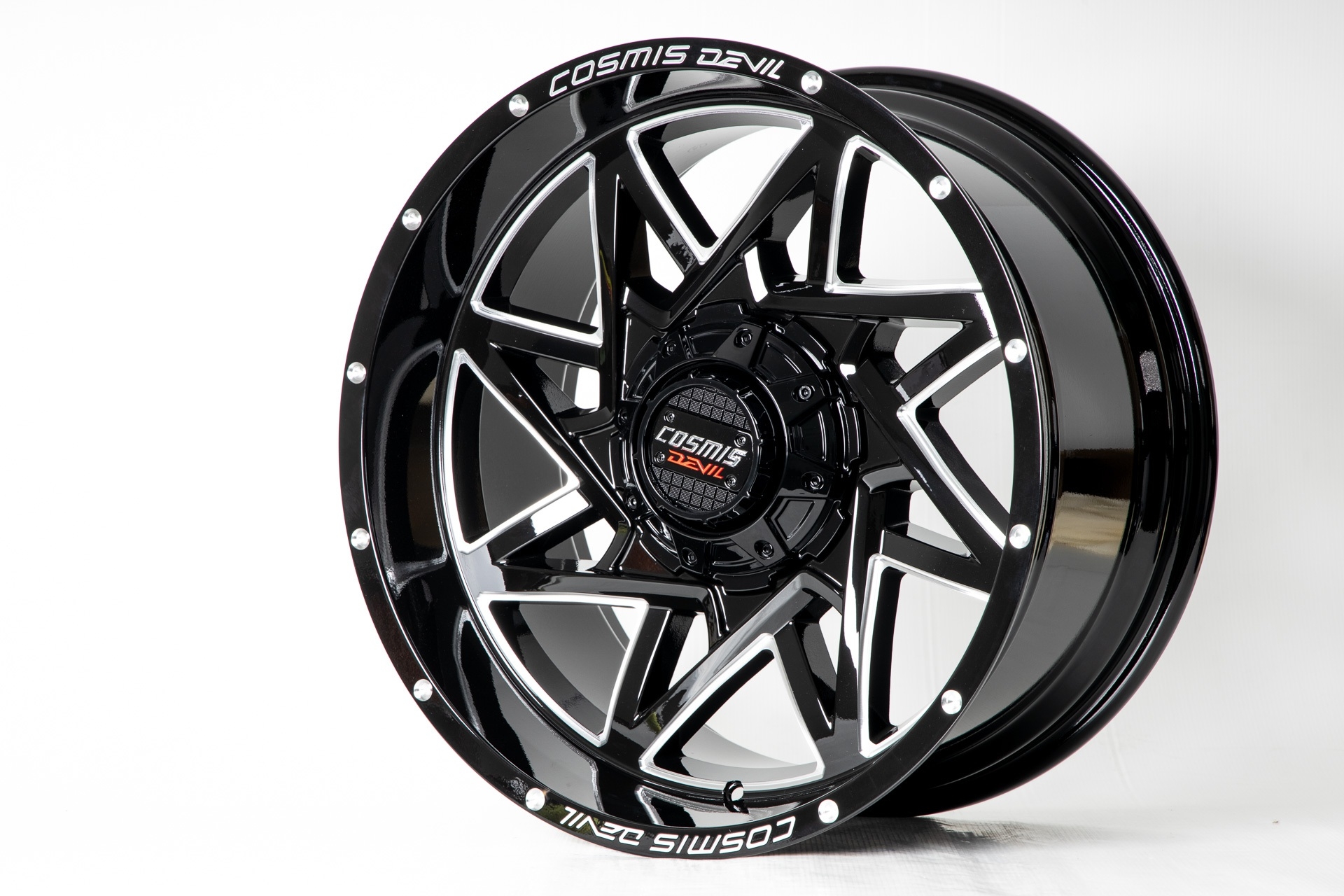 แม็กซ์ SPIN-83 20X10.0 5X150 ET-12 CB.110 GLOSSBLACK+MILLING(K) (สีดำCNCข้างก้าน+CNCตัวหนังสือที่ขอบ)
