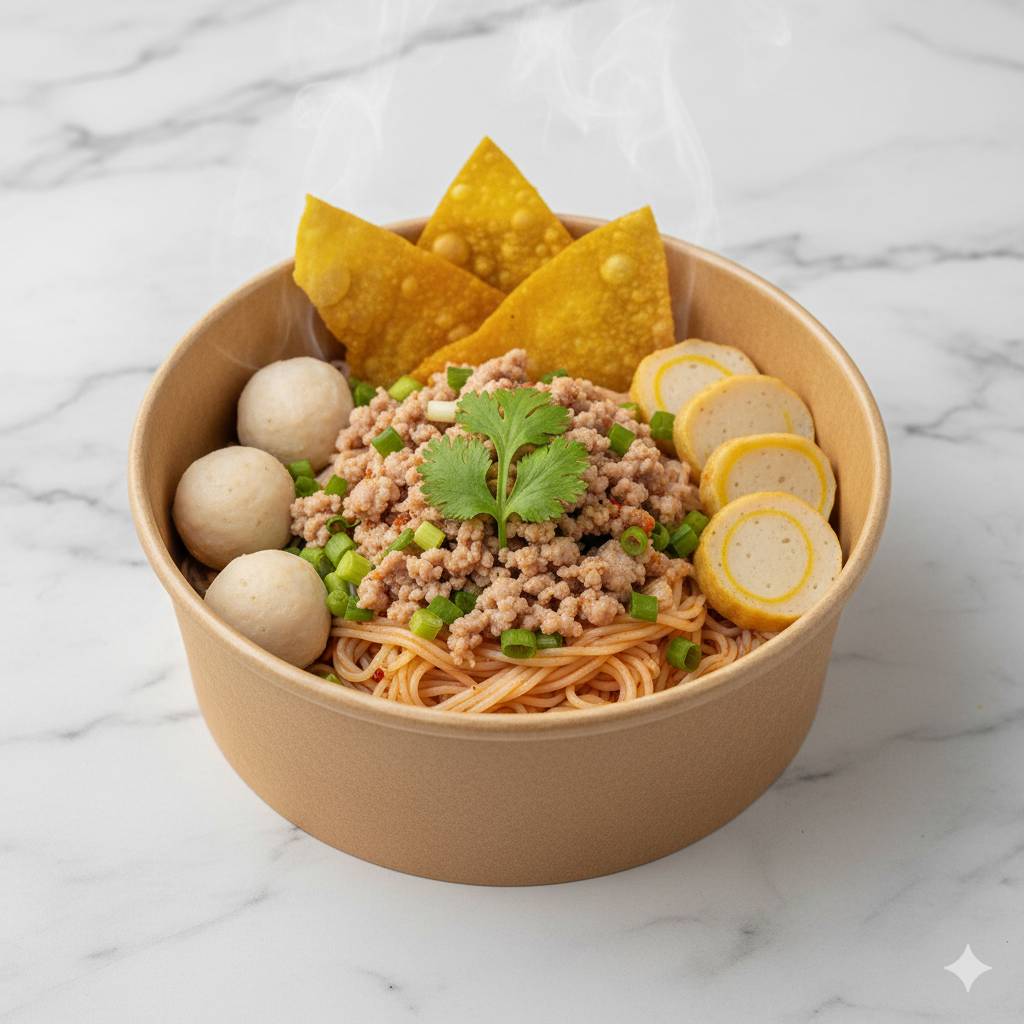 เตี่ยวเส้นเล็กยำน้ำ+หมุบด 750 กรัม