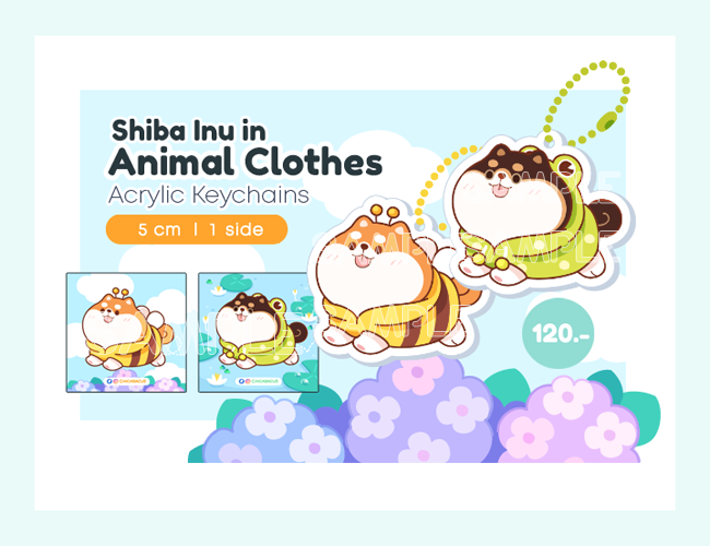 [Shiba Series] Acrylic Keychain : Animal clothes