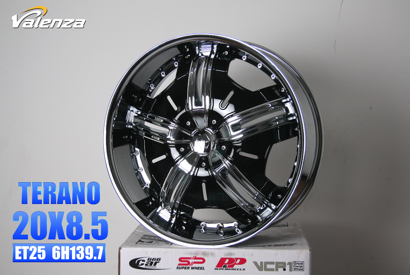 แม็กซ์ TERANO(5123) 20X8.5 6X139.7 ET25 CHROME/ACC/BLACK (สีโครมเมี่ยม+ACC ดำ)