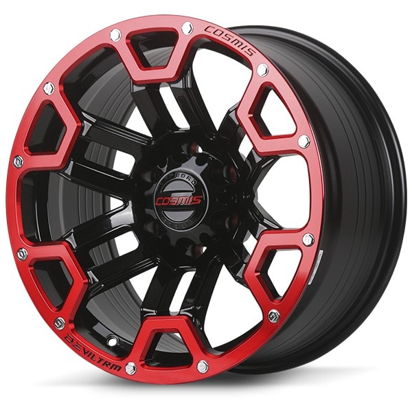 แม็กซ์ TRANSFORMER (9976) 16X8.5 6x139.7 ET0 CB.106 B-PR-WR-XZ (สีดำขอบ+ข้างก้านแดงCNCตัวหนังสือ)