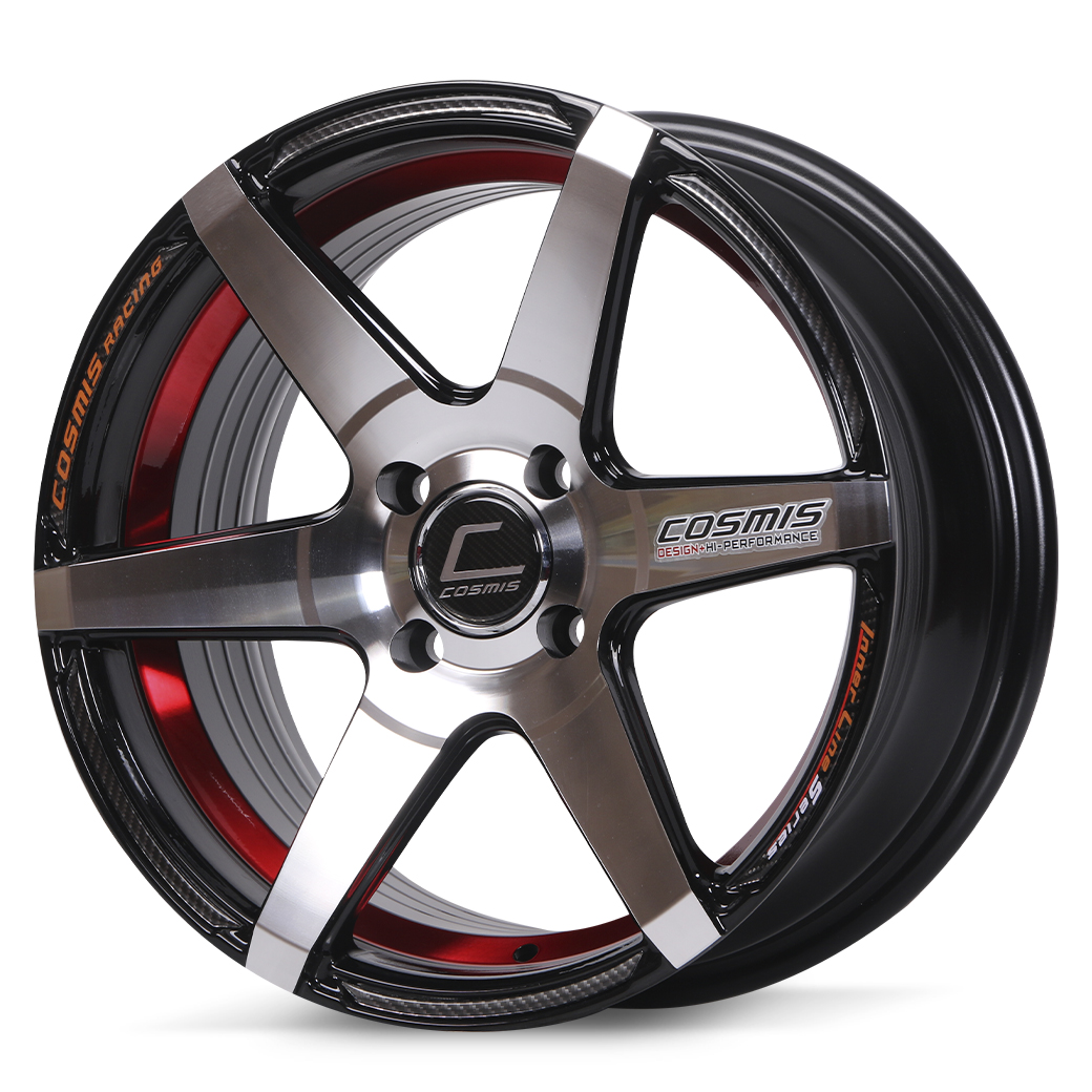 ล้อแม็กซ์ COSMIS INNERLINE.S1 (9929) 15X7.0 4X100 ET30 CB.67.1 (R)BP+PLATE (สีหน้าเงาร่องดำท้องแดง+เพลท)