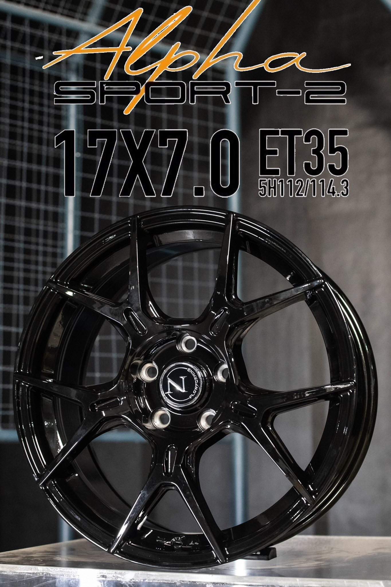 แม็กซ์ ALPHA-SPORT2(YA3849B) 17X7.0 5X113 ET35 CB.73.1 BLK (สีดำเงาทั้งวง)