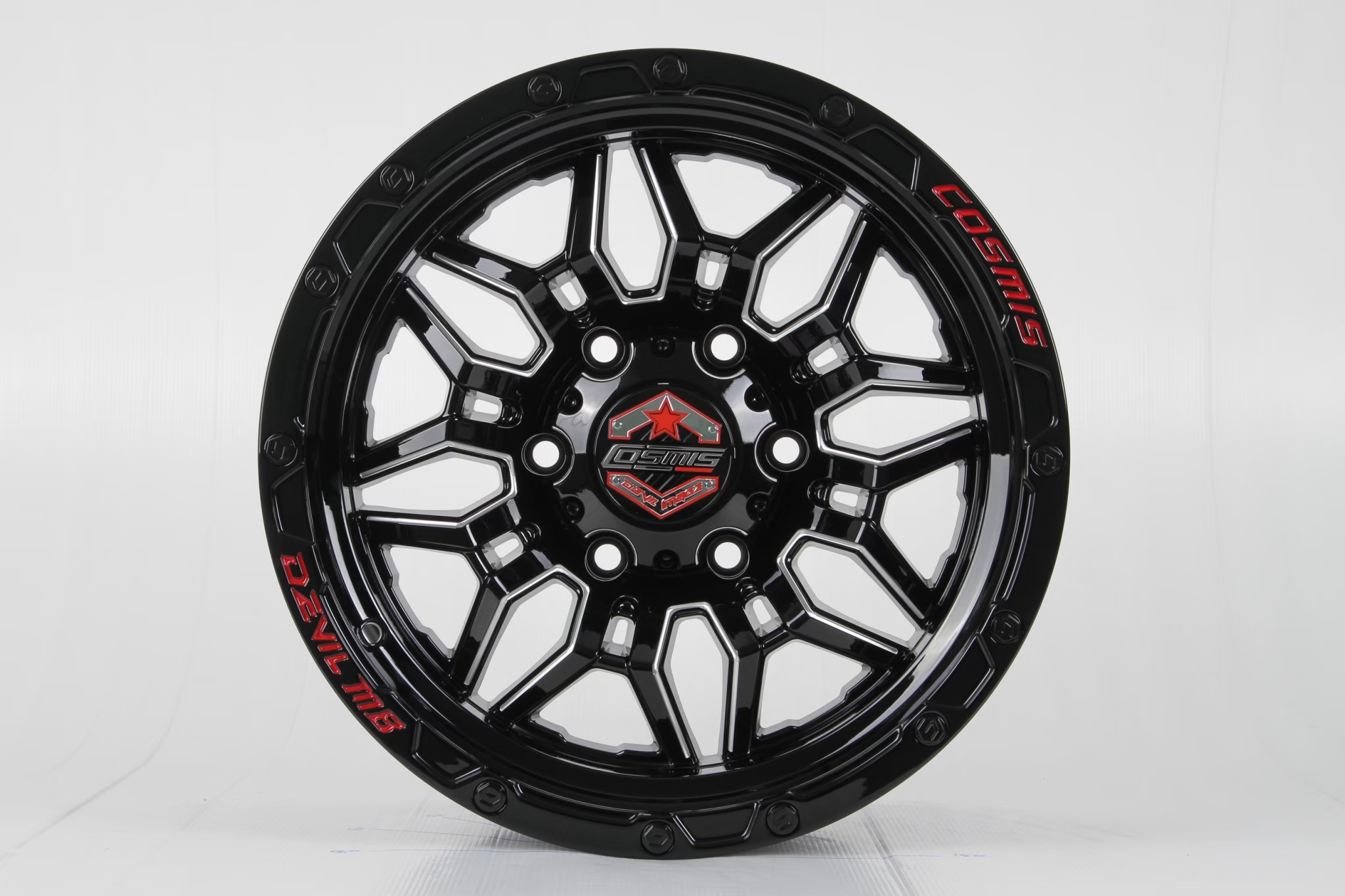 แม็กซ์ DEVIL-M8(YA9987) 16X9.0 6X139.7 ET0 CB.106 BLK-W สีดำCNCข้างก้าน)