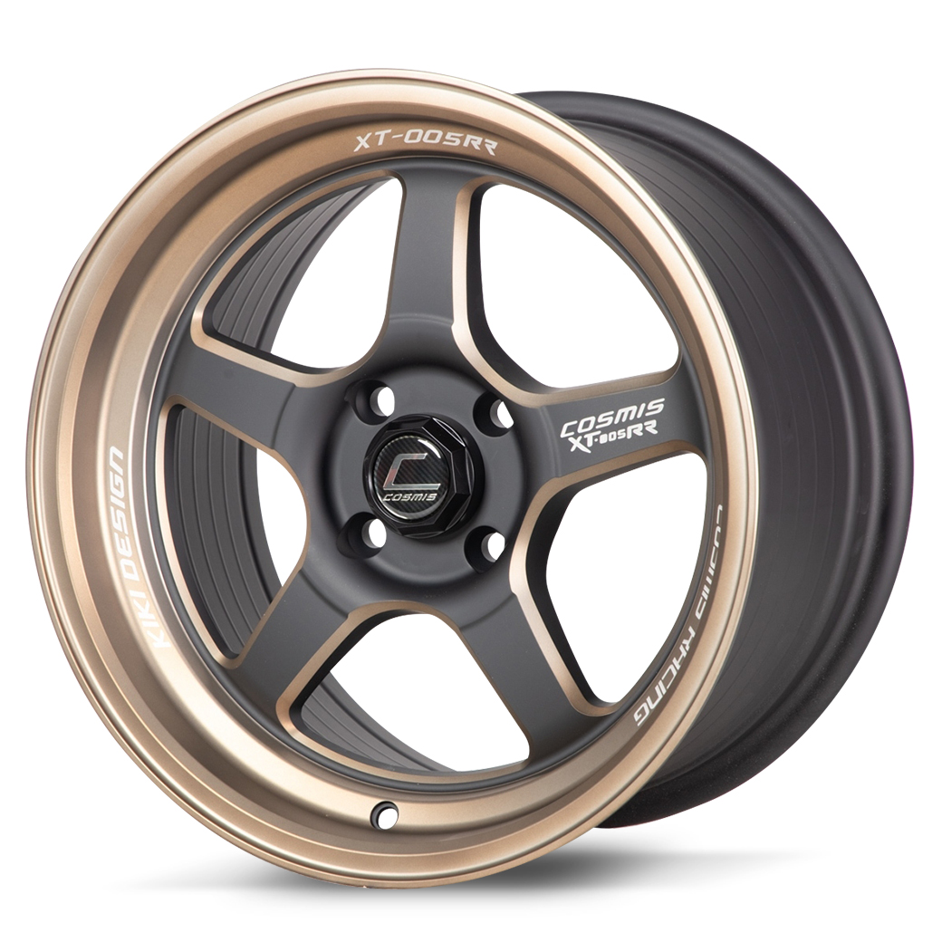 ล้อแม็กซ์ COSMIS XT-005R (9909/F) 15X8.0 4X100 ET20 CB.67.1 *MATTBLACK-W(MATTCAC)-LP(MATTCAC)+PLATE* (สีดำด้าน+CNCข้างก้านแลคชาด้าน+ขอบแลคชาด้าน+เพลท)Custom