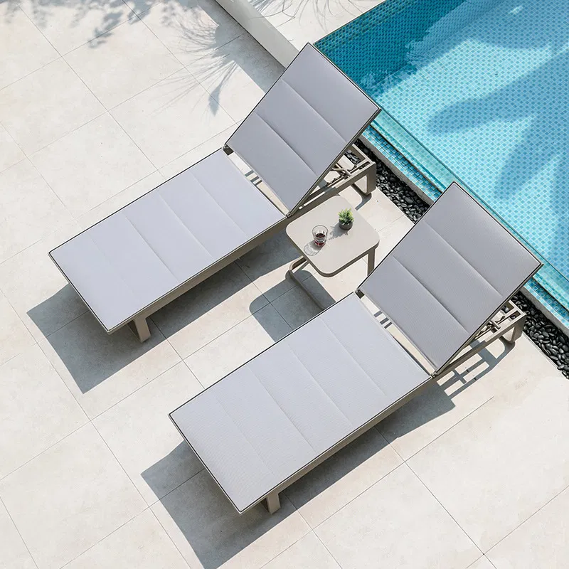 Popular Style Hotel Villa Patio Aluminum Alloy Sunbed Outdoor Recline Waterproof Sunscreen Swimming Pool Beach Chair
