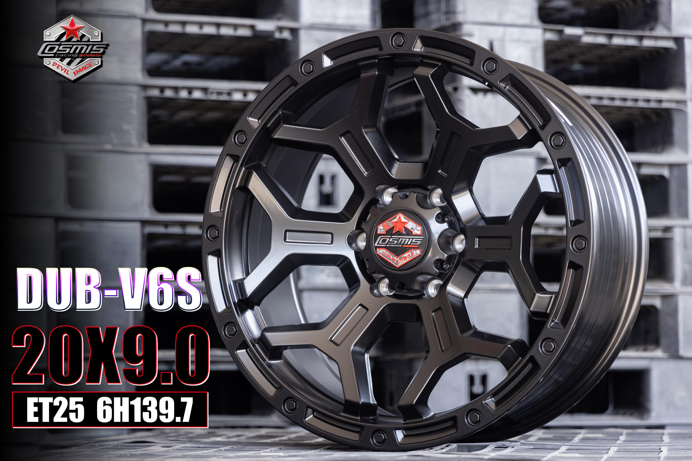 แม็กซ์ DUB-V6S(DA2860) 20X9.0 6X139.7 ET25 CB.106 BLK/M5 (สีดำด้าน)