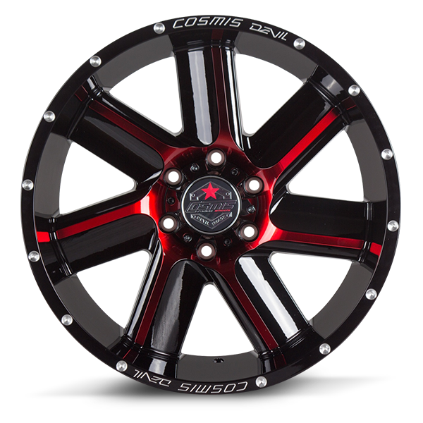 แม็กซ์ DEVIL-V7 (D440) 20X10.0 6X139.7 ET-19 CB.106 B14R-R-XZ (สีดำทั้งวงหน้าอโนไดร์แดง+CNCตัวหนังสือ)