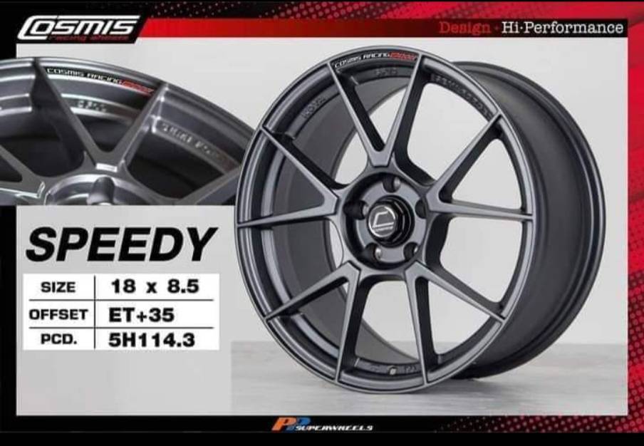ล้อแม็กซ์ COSMIS SPEEDY (YA5630) 18X8.5 5X113 ET35 CB.73.1 DE (สีกันเมทาลิคทั้งวง)