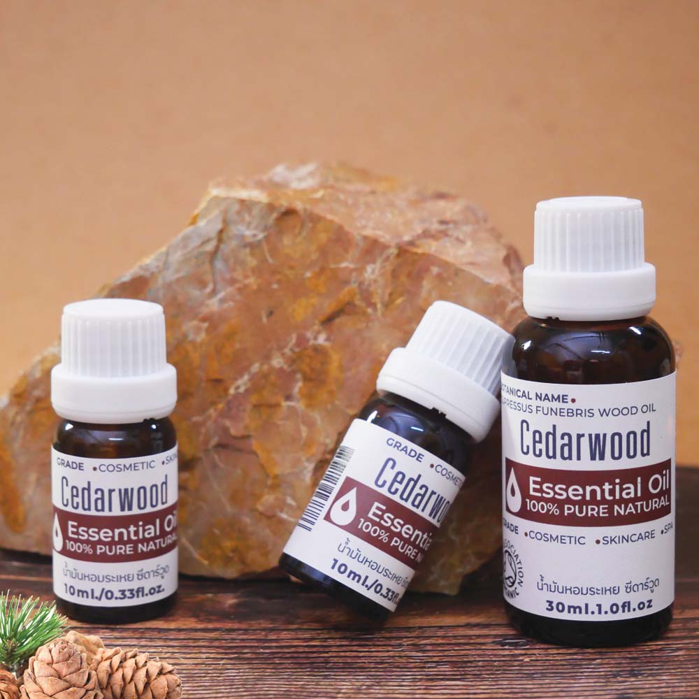นํ้ามันหอมระเหย ซีดาร์วูด เอสเซ็นเชียลออยล์ Cedarwood Essential Oil 10-30ml