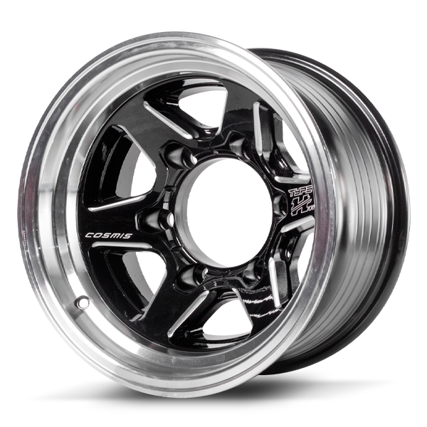 ล้อแม็กซ์ COSMIS TYPE-H (YA9958B) 15X8.0 6X170 ET-57 CB.133 B-LP-W-XZ (สีดำขอบเงาCNCข้างก้าน+ตัวหนังสือ)