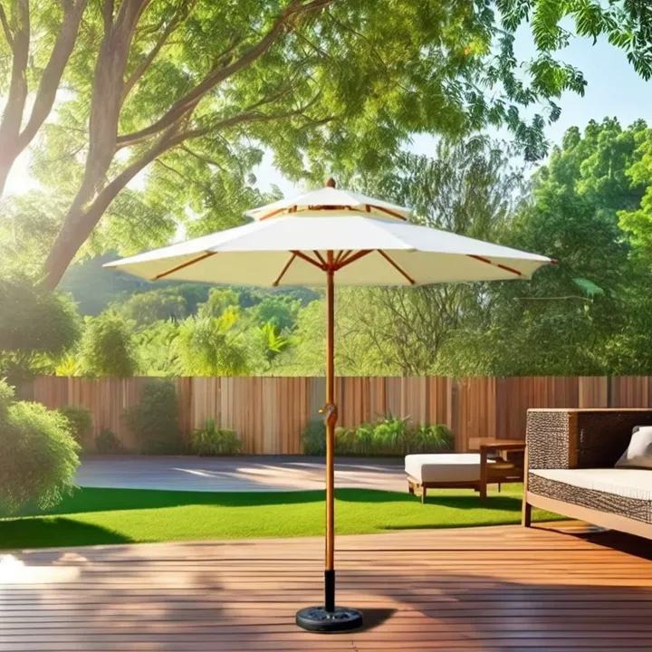 Patio Polyester Umbrella Cafe Garden Umbrella Hand Cranked Sunshade Parasol