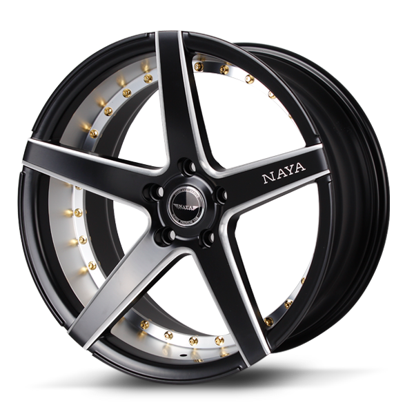 แม็กซ์ VEZEL(3226) 20X9.0 5X114.3 ET40 CB.73.1 ((N))BLK-W-XZ/M5 (สีดำด้านหมุดทองCNCท้องล้อ+ข้างก้าน+ตัวหนังสือ)