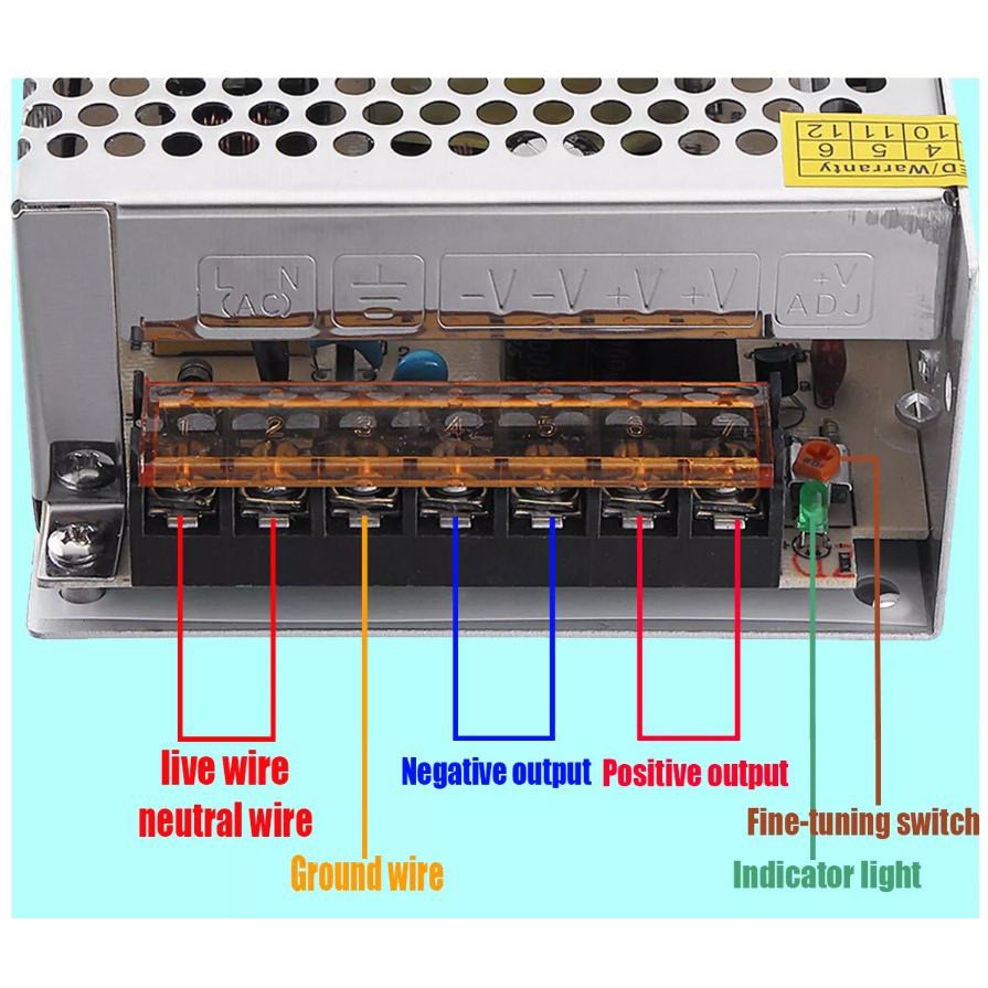 Switching Power Supply สวิตซิ่งเพาเวอร์ซัพพลาย 12V 30A 360W (สีเงิน) หม้อแปลงไฟฟ้า