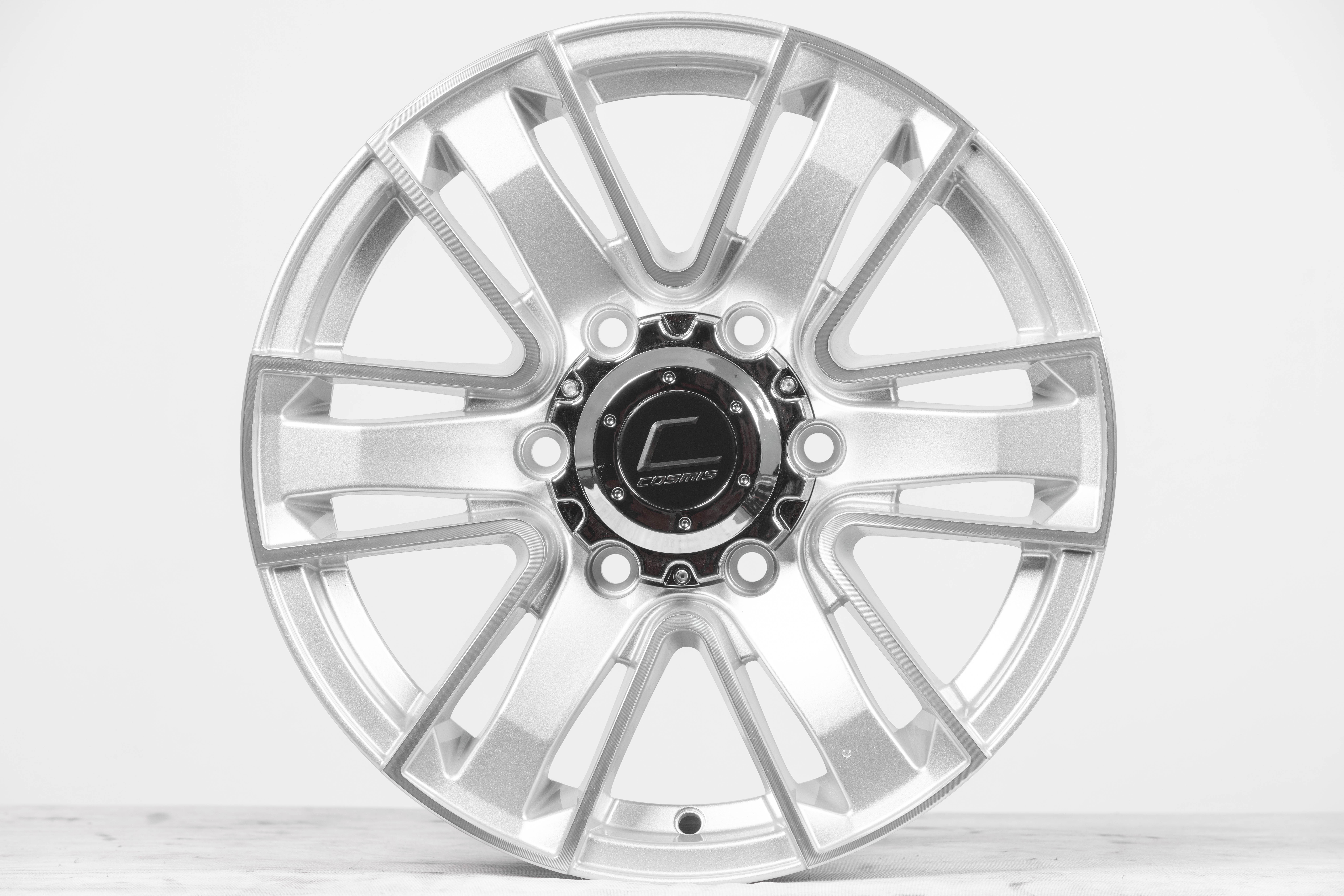 แม็กซ์ V-MAX2/630 16X7.0 6X139.7 ET35 CB.106.1 SCP (สีซิลเวอร์+CNCข้างก้านขลิบเงา)