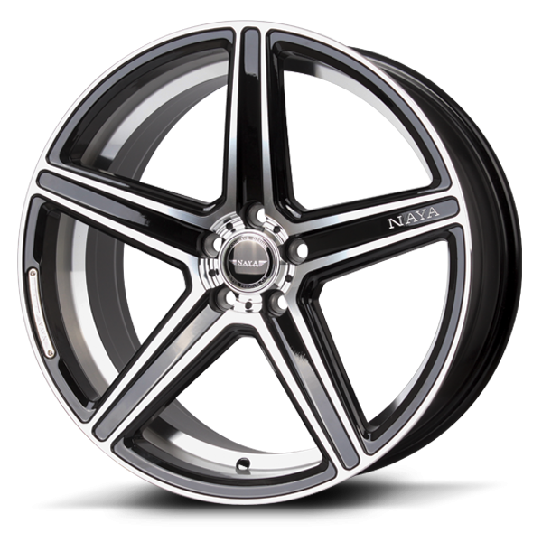 แม็กซ์ BAZIA(8100) 20X9.0 5X114.3 ET42 MI-((N)) B-P-XZ (สีหน้าเงาร่องดำCNCขอบ+ท้องล้อ+ตัวหนังสือ)
