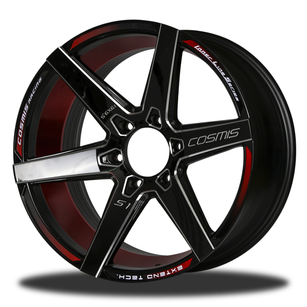 แม๊กซ์ INNERLINE.S1 19X9.5 6X139.7 ET25 CB.106 ((R))-BLK-W-XZ (สีดำท้องแดง CNC ข้างก้าน+ตัวหนังสือ)
