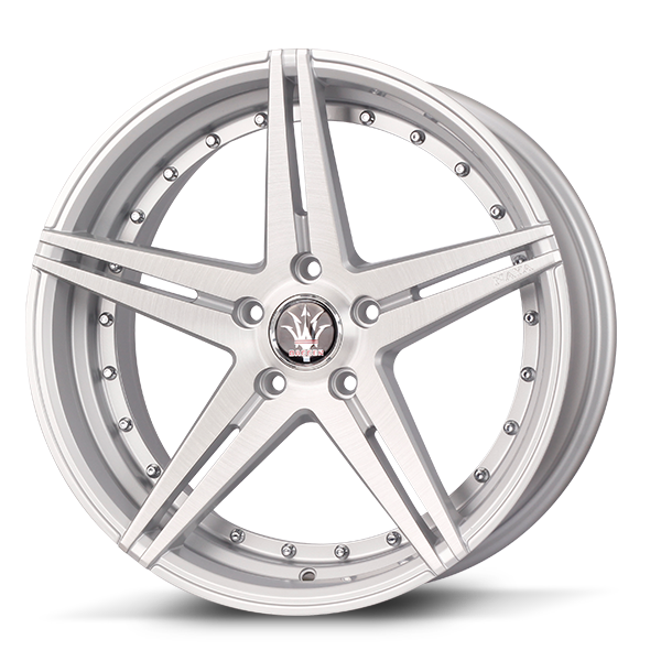 แม็กซ์ DAGGER/HEUER(303) 20X8.5 5X112 ET40 MSU/CH/RIVETS (สีหน้าปัดลายร่องซิลเวอร์LINEหมุดซิลเวอร์หมุดเงิน)