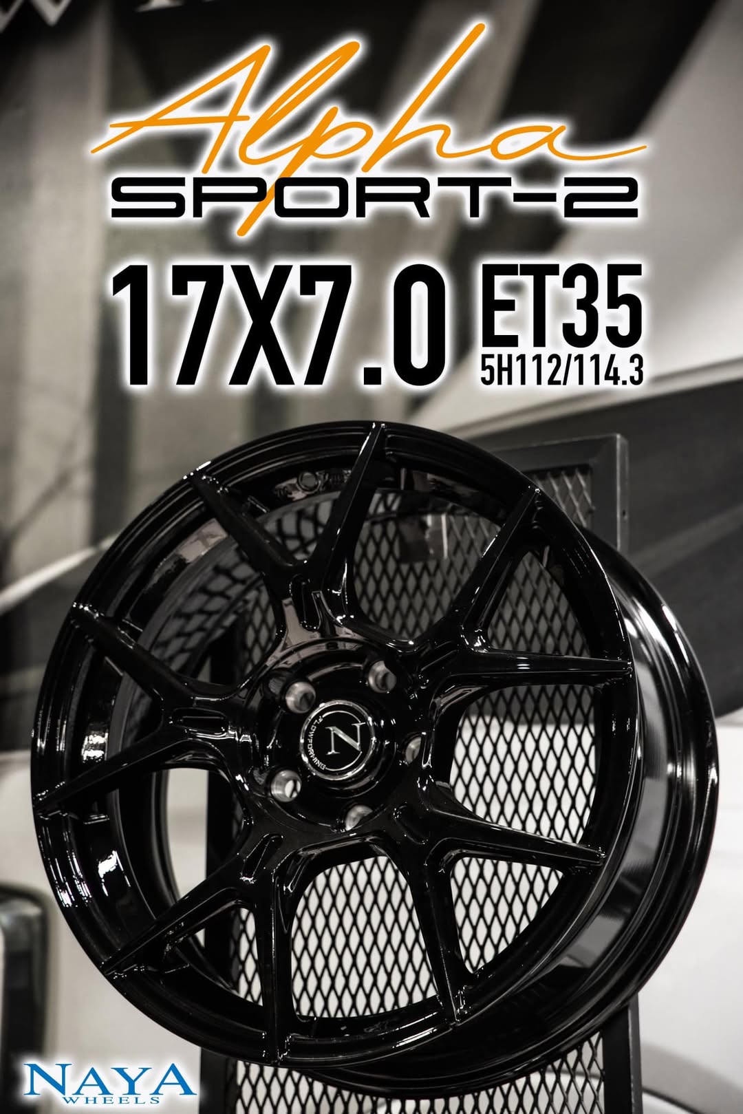 ล้อแม็กซ์ NAYA ALPHA-SPORT2 (YA3849B) 17X7.0 5X113 ET35 CB.73.1 BLK (สีดำเงาทั้งวง)