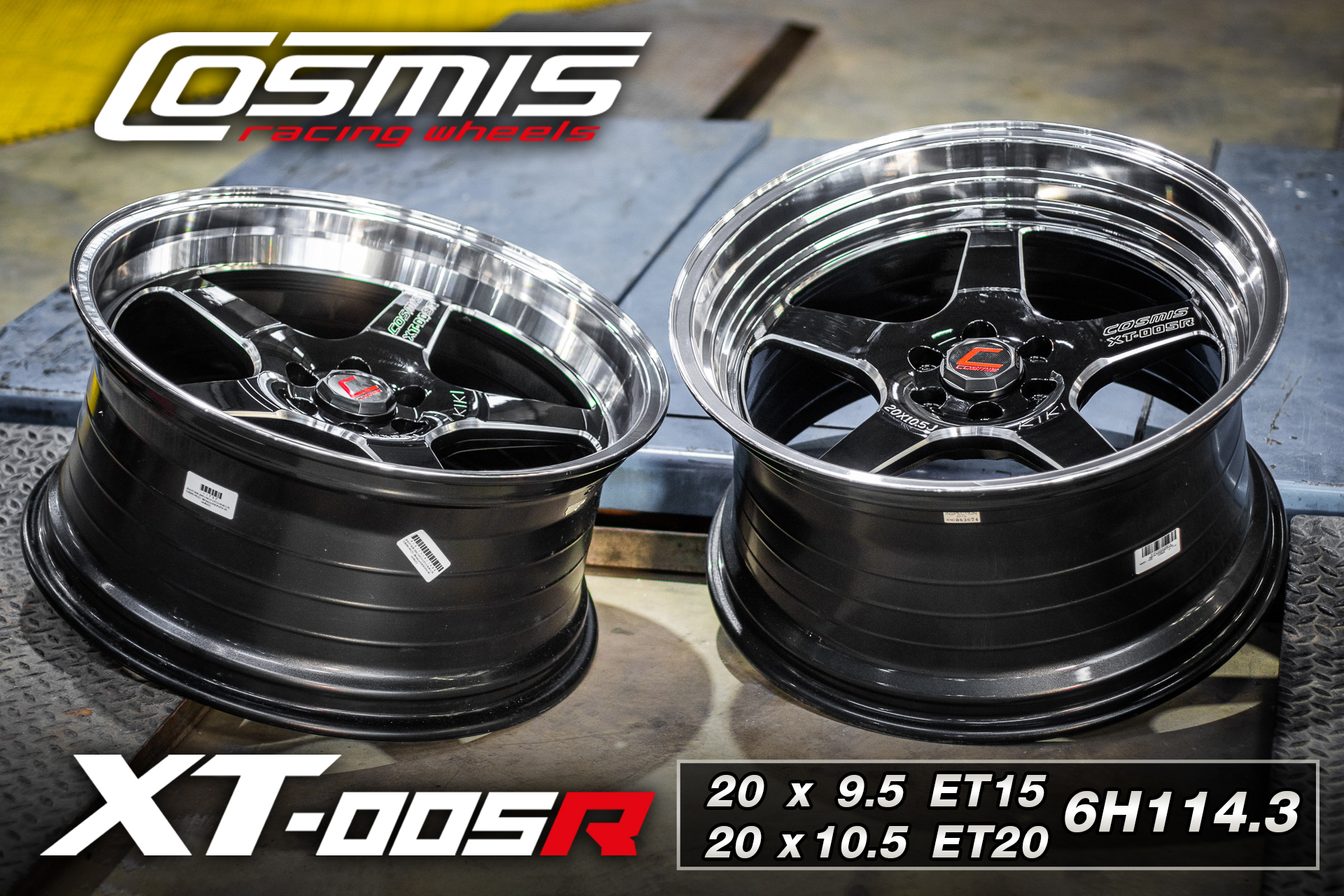 แม็กซ์ XT-005R 20X9.5 6X114.3 ET15 CB.66.1/76 DI/B(MS+ML(2)) (สีดำขอบเงาCNCข้างก้าน+ตัวหนังสือ(2))