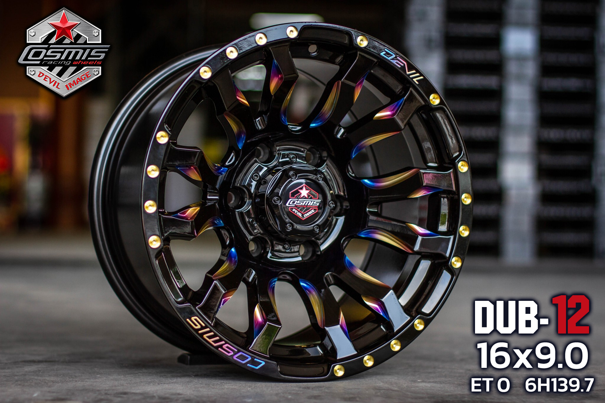 แม็กซ์ DUB-12 16X9.0 6X139.7 ET0 CB.106.1 *Titanium-III* (สีไทเทเนียม3)Custom