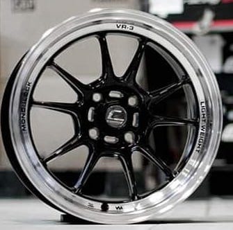 ล้อแม็กซ์ COSMIS VR-3 (3943) 15X7.0 4X100 ET32 CB.73.1 B-LP (สีดำ+ขอบเงา)