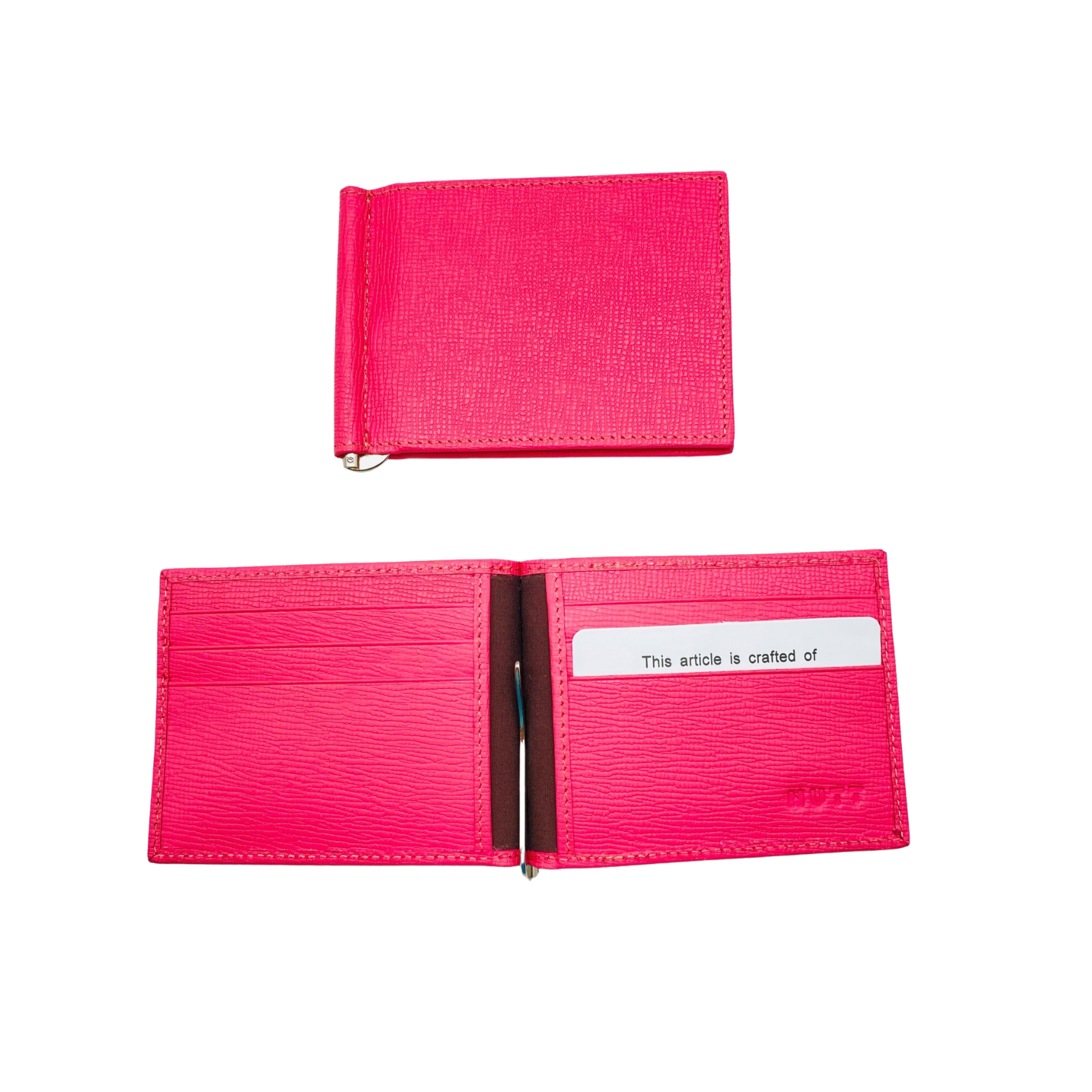 กระเป๋าสตางค์สั้น หนังแท้ มีที่หนีบเงิน ใส่บัตร Praco ปราโก้ รุ่น NT0132 NUTT Collection