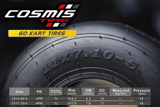 ยางโกคาร์ท COSMIS 10X4.5X-5 K-001