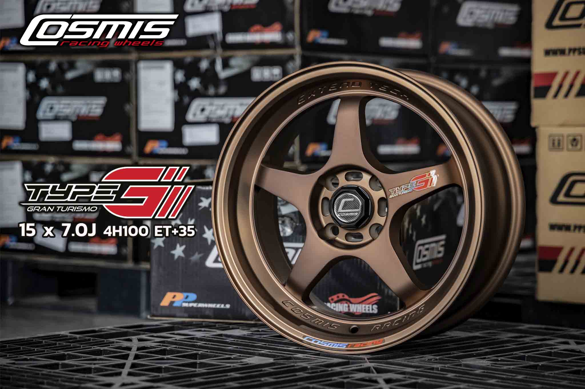 COSMIS TYPE G GRAN TURISMO 15X7.0 4H100 ET+35 (สีน้ำตาลด้าน)