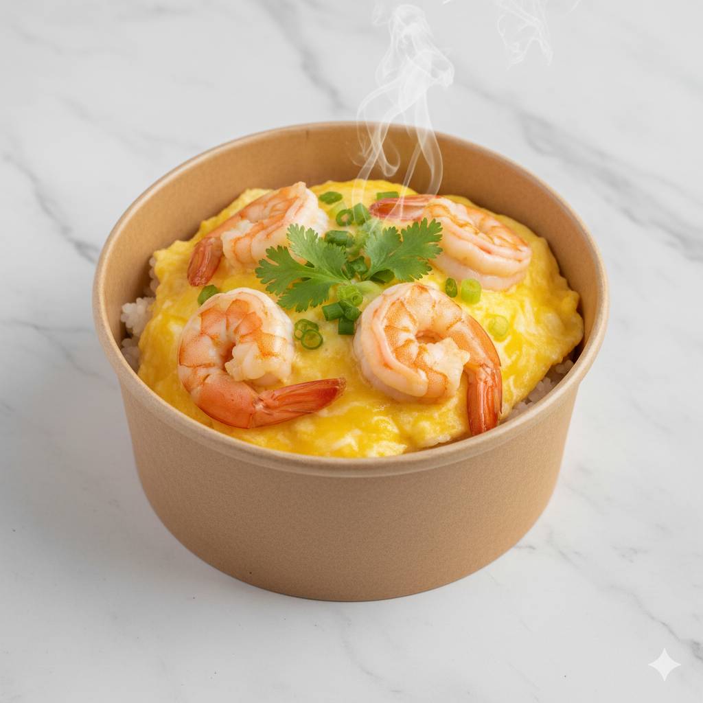 ข้าว+ไข่ข้น+กุ้งสดตัวใหญ่ 750 กรัม