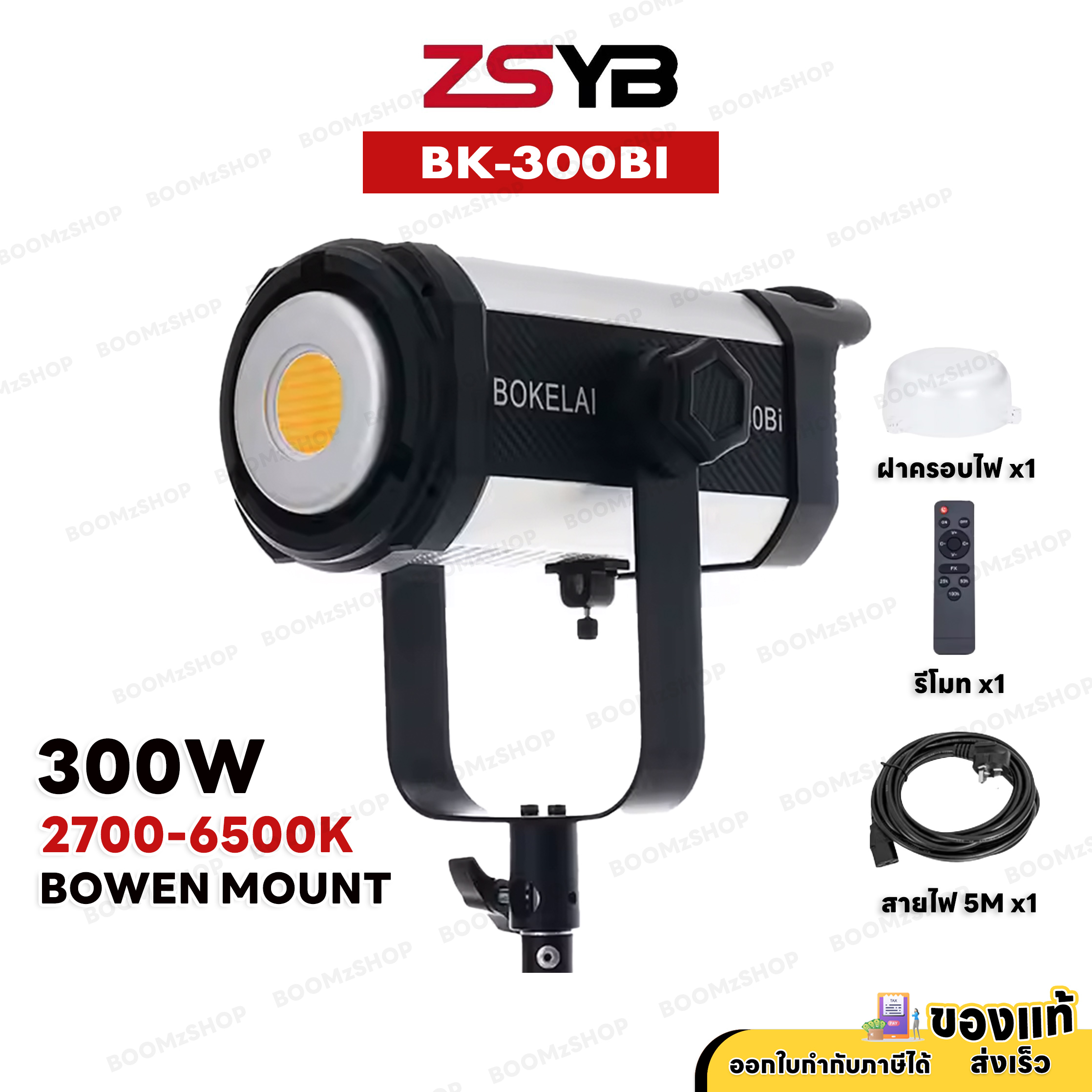 ZSYB BK-300BI 300W Bi-Color 2700-6500k ไฟช่างภาพ VDO ไลฟ์สด งานแต่ง