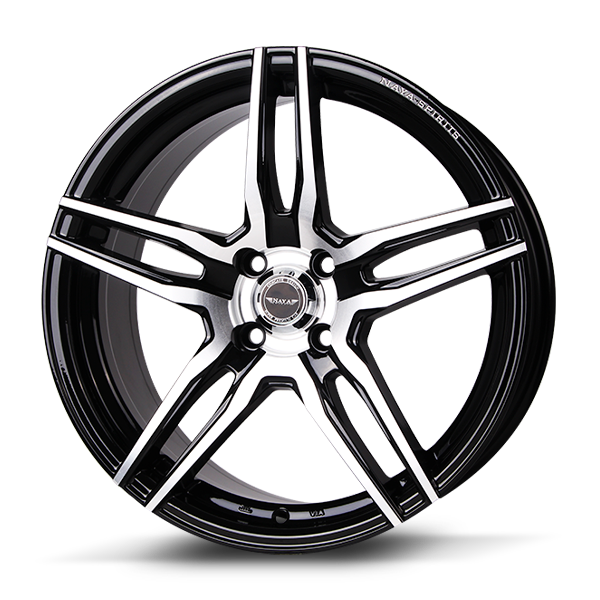 แม็กซ์ BOVIN(3233) 17X7.5 4X100 ET42 CB.73.1 B-P-XZ (สีหน้าเงาร่องดำCNCตัวหนังสือ)