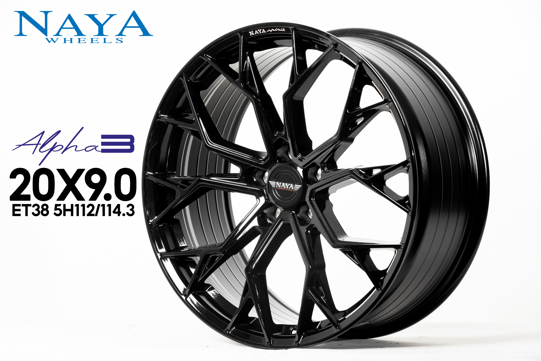 แม็กซ์ ALPHA-3(YA5640) 20X9.0 5X112 5X114.3 ET38 CB.73.1 BLK/XZ (สีดำทั้งวง+CNCตัวหนังสือ)