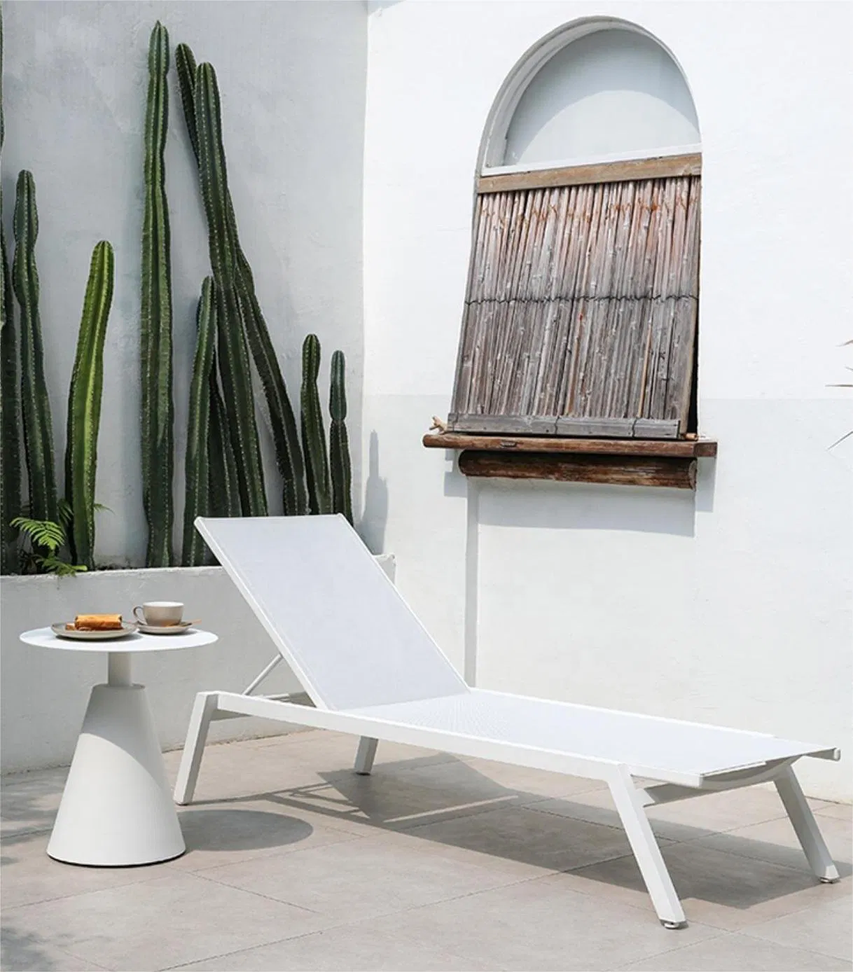 New Design Mesh Fabric Aluminum Outdoor Garden Furniture Hotel Beach Foldable Sun Lounger