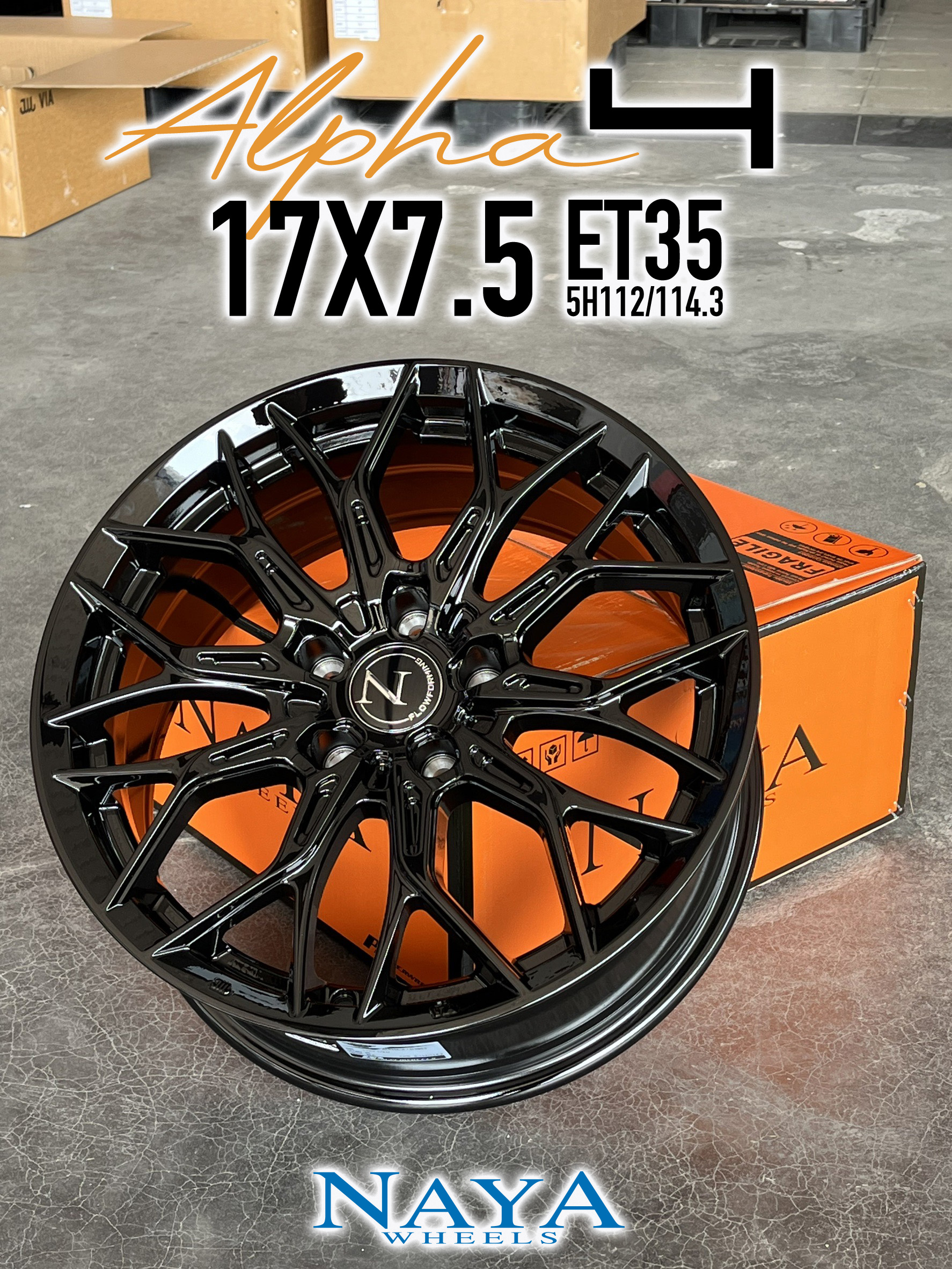 ล้อแม็กซ์ NAYA ALPHA-4 (D2853) 17X7.5 5X113 ET35 CB.73.1 BLK (สีดำเงาทั้งวง)