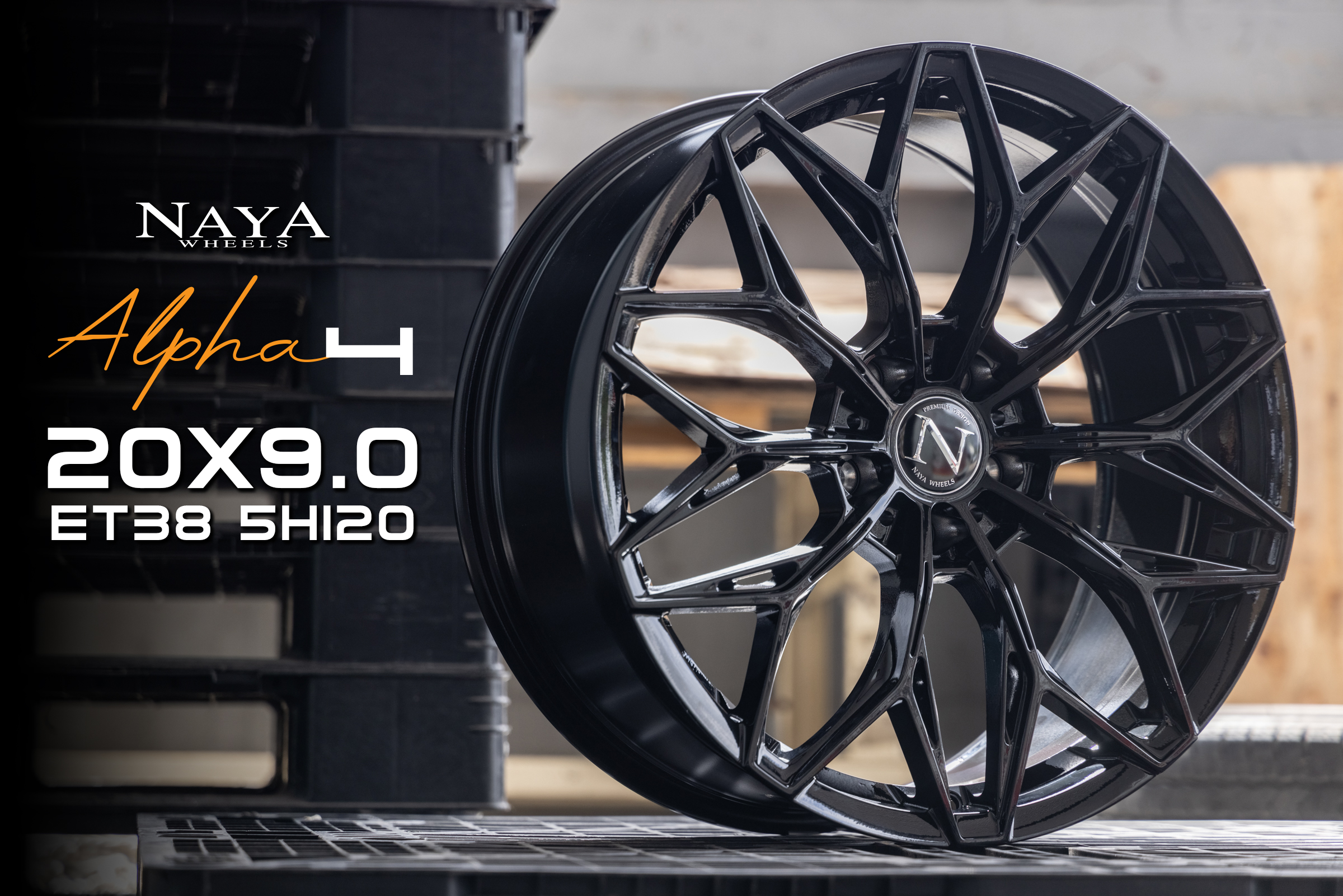 แม็กซ์ ALPHA-4(YA3386) 20X9.0 5X120 ET38 CB.73.1 BLK (สีดำเงาทั้งวง)