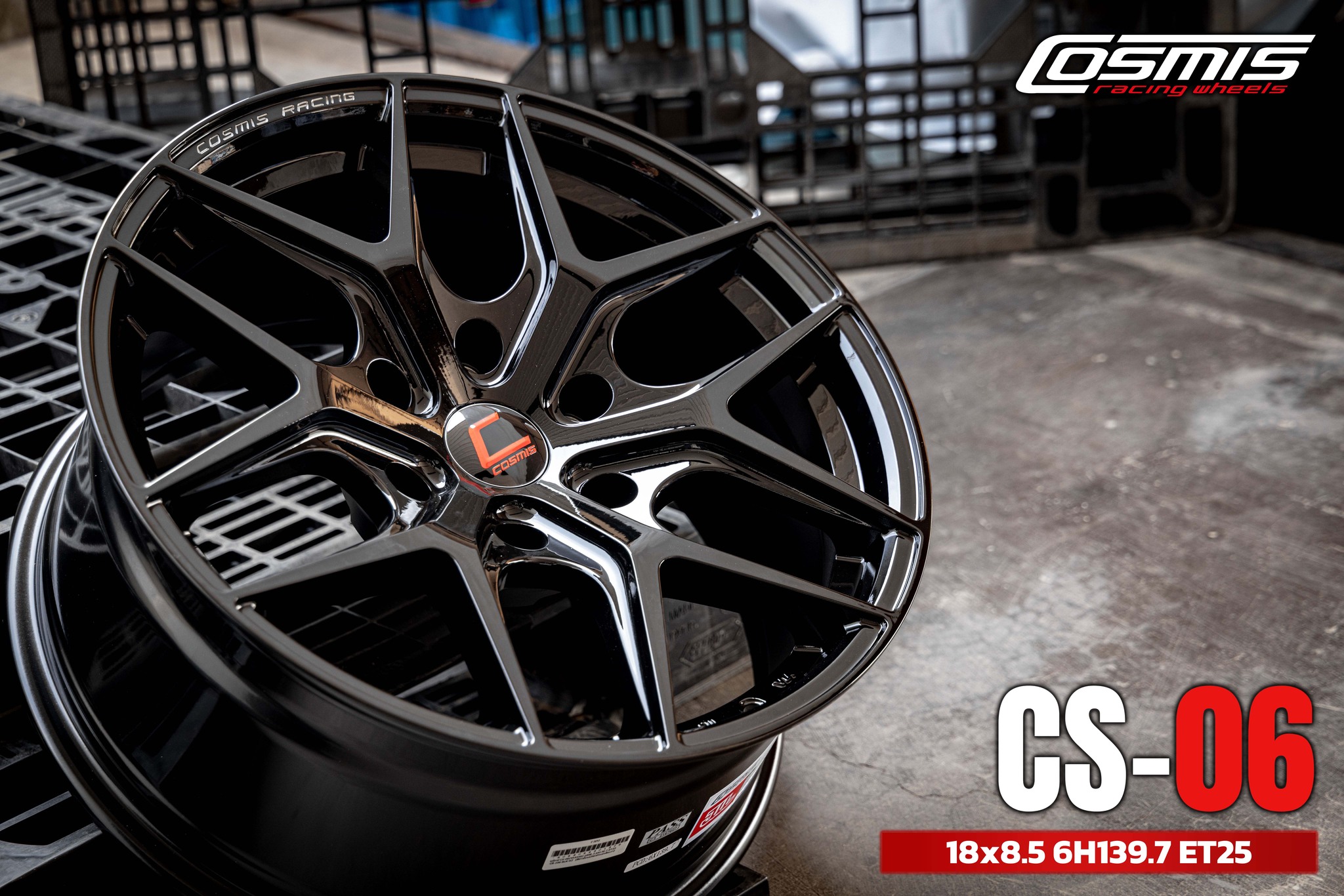 แม็กซ์ CS-06(YA9549) 18X8.5 6X139.7 ET25 CB.106 BLK-XZ (สีดำทั้งวงCNCตัวหนังสือเงา)