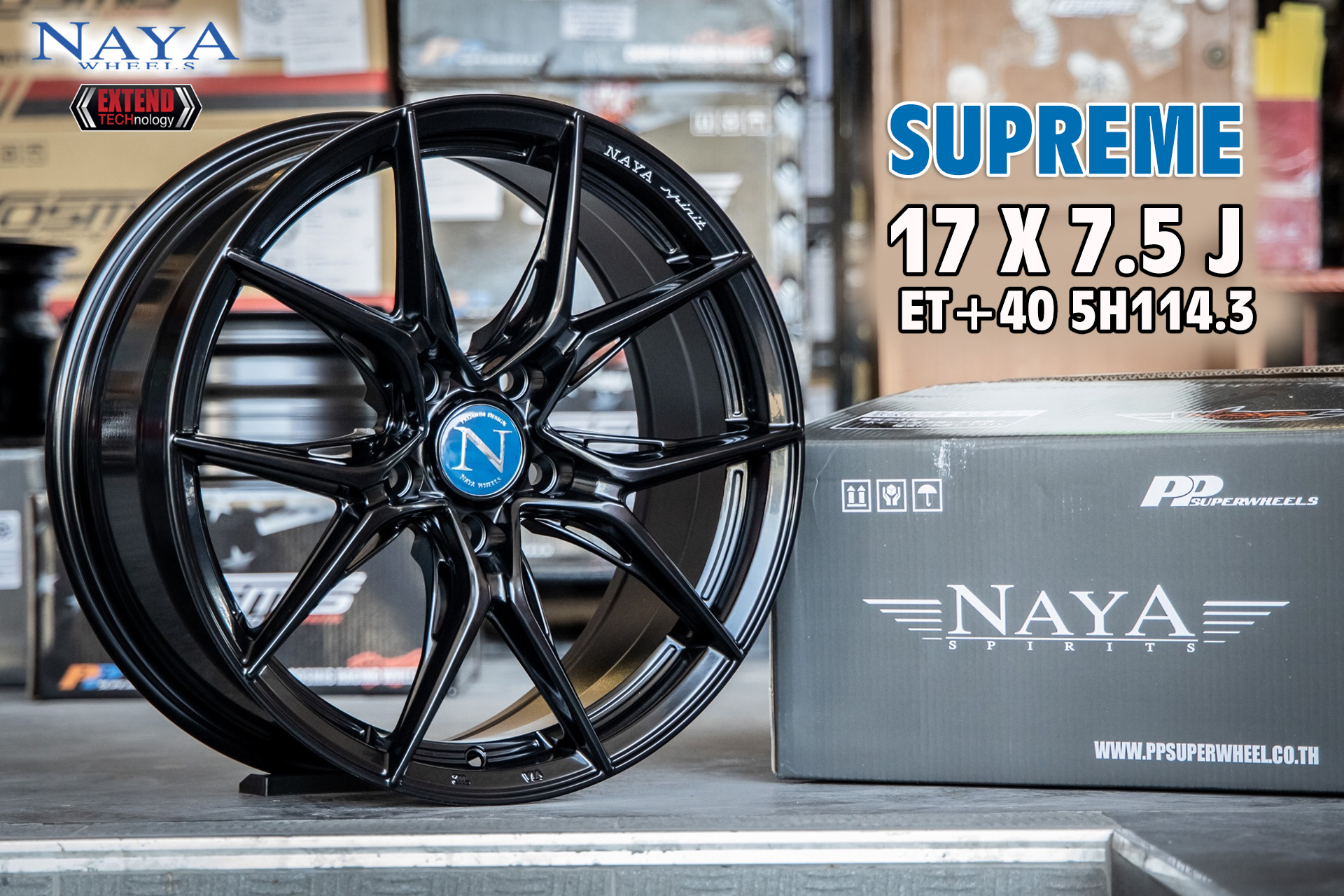 แม็กซ์ SUPREME(YA3816) 17X7.5 5X114.3 ET40 CB.73.1 BLK-XZ/M3 (สีดำด้าน+CNCตัวหนังสือ)