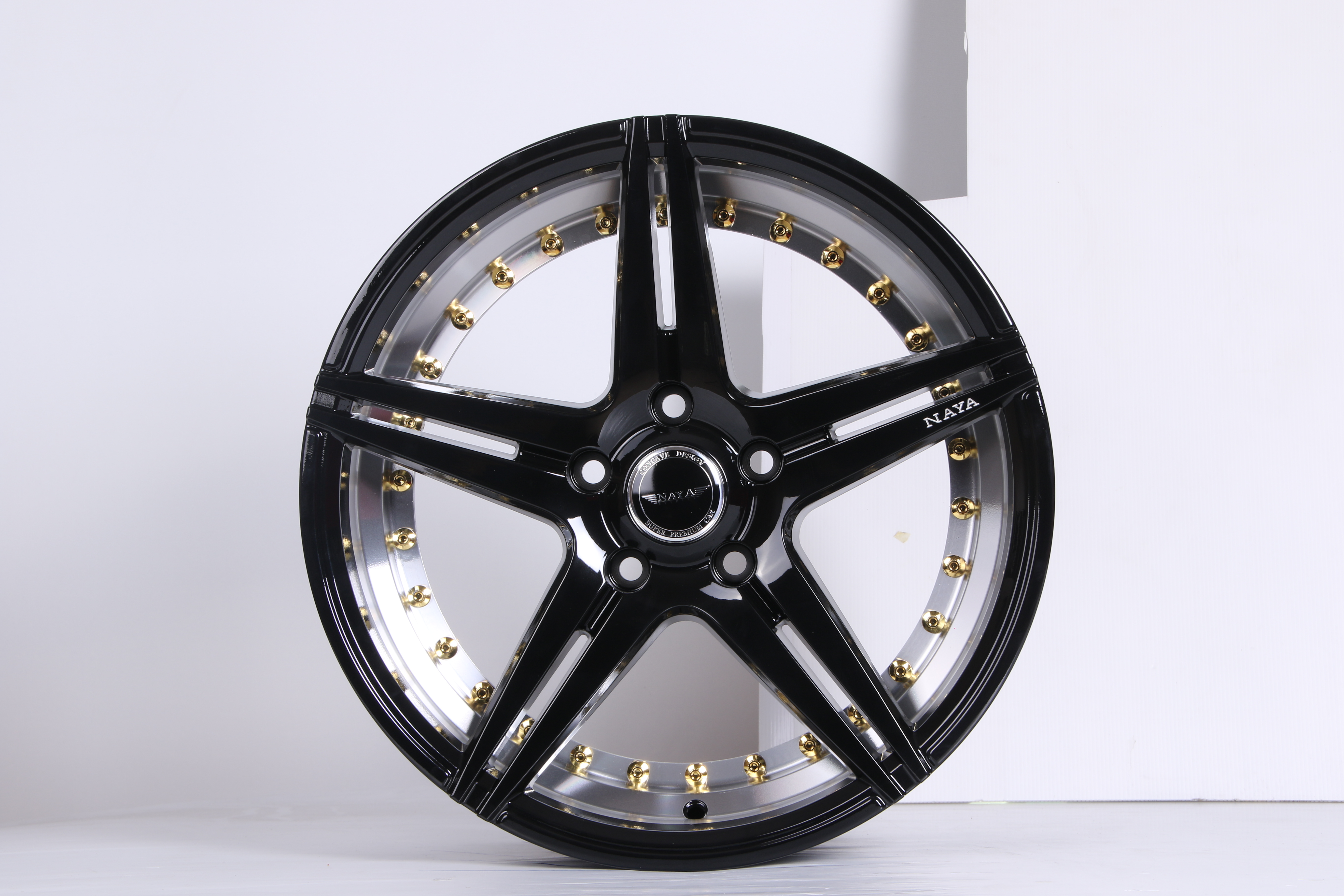 แม็กซ์ DAGGER/HEUER (8153P) 17X7.5 5X114.3 ET40 ((N))BLK-XZ (สีดำCNCท้องล้อ+ตัวหนังสือ)