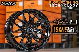 ล้อแม็กซ์ NAYA ALPHA-14 (SLA001) 15X6.5 8X100/114.3 ET35 CB.67.1 BLACK (สีดำเงาทั้งวง)