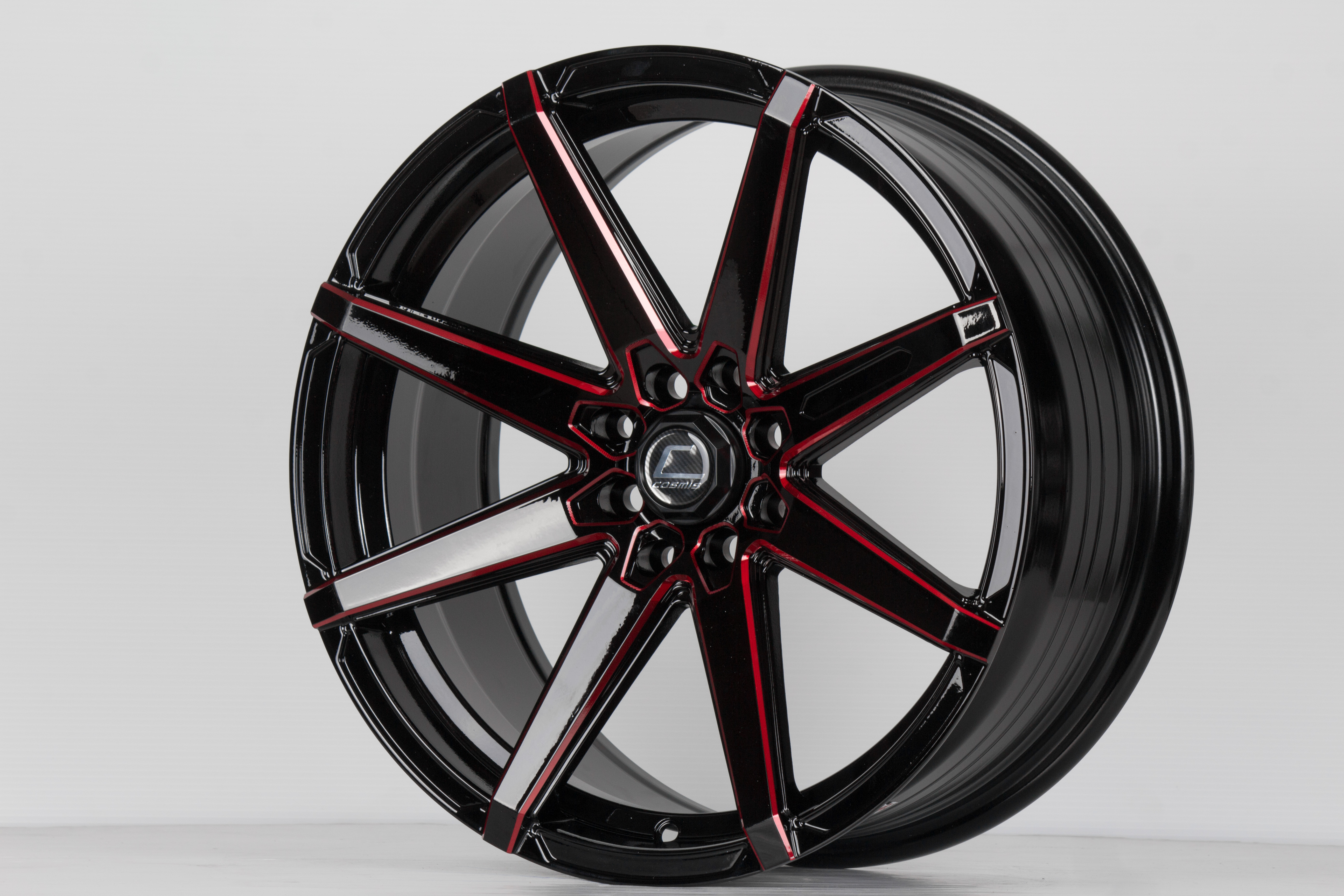 แม๊กซ์ INNERLINE.S1.EURO (YA9931) 17X7.75 8x100/114.3 ET30 CB.73.1 BLK-WR-UR (สีดำ+CNCข้างก้านแดง+มิลลิ่งรูน็อตสีแดง)