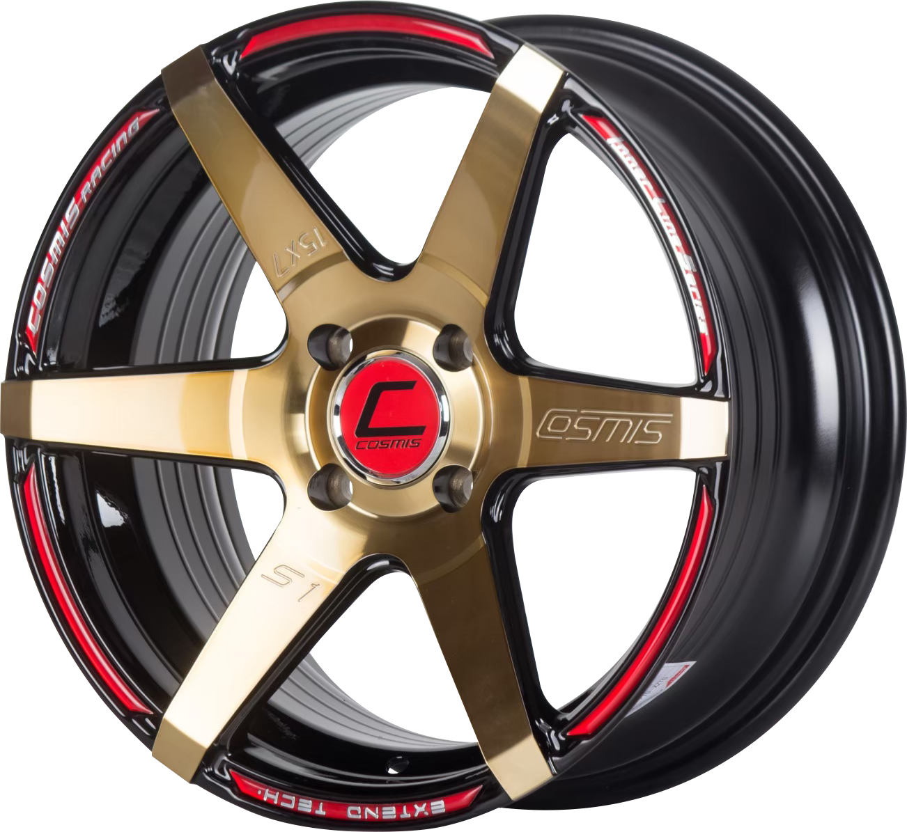 แม็กซ์ INNERLINE.S1(9929) 15X7.0 4X100 ET30 CB.67.1 B-PTG-XZTG (สีดำกลีงหน้าไดร์ทอง+CNCตัวหนังสือไดร์ทอง)