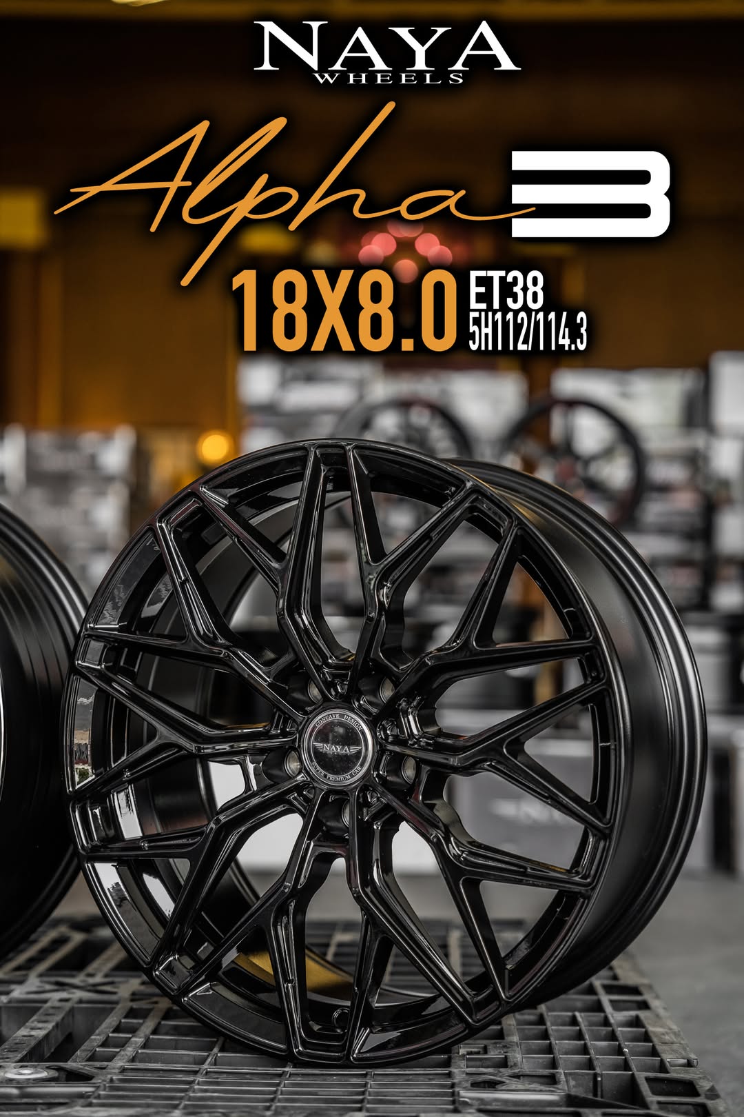 แม็กซ์ ALPHA-3(YA5640) 18X8.0 5X113 ET38 CB.73.1 BLK (สีดำทั้งวง)