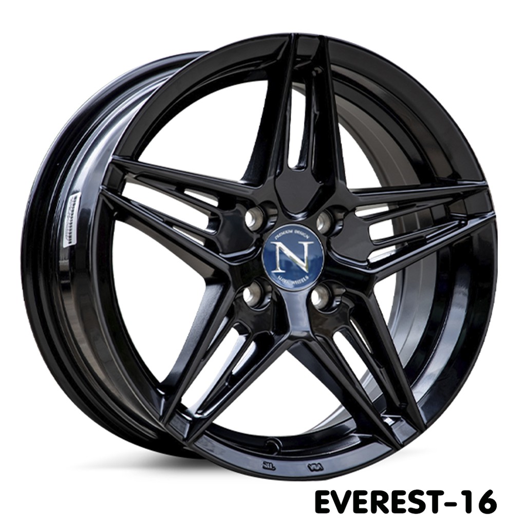 ล้อแม็กซ์ NAYA EVEREST-16 (3350) 17X7.5 4X100 ET40 CB.67.1 BLK-XZ/M3 (สีดำด้าน+CNCตัวหนังสือ)
