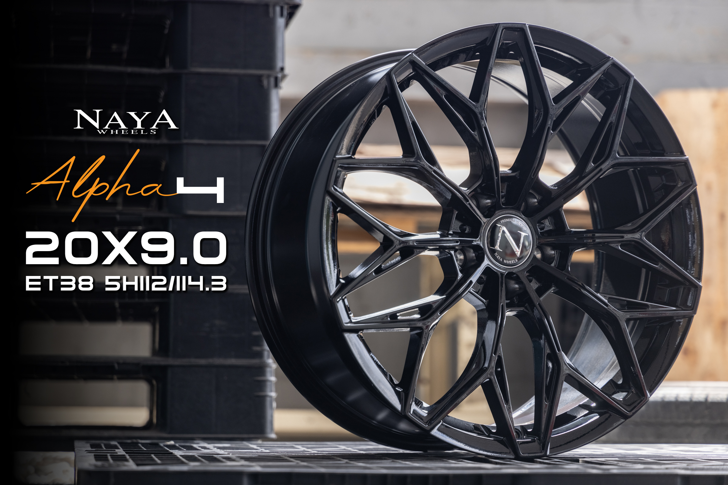 แม็กซ์ ALPHA-4(YA3386) 20X9.0 5X112/114.3 ET38 CB.73.1 BLK (สีดำเงาทั้งวง)